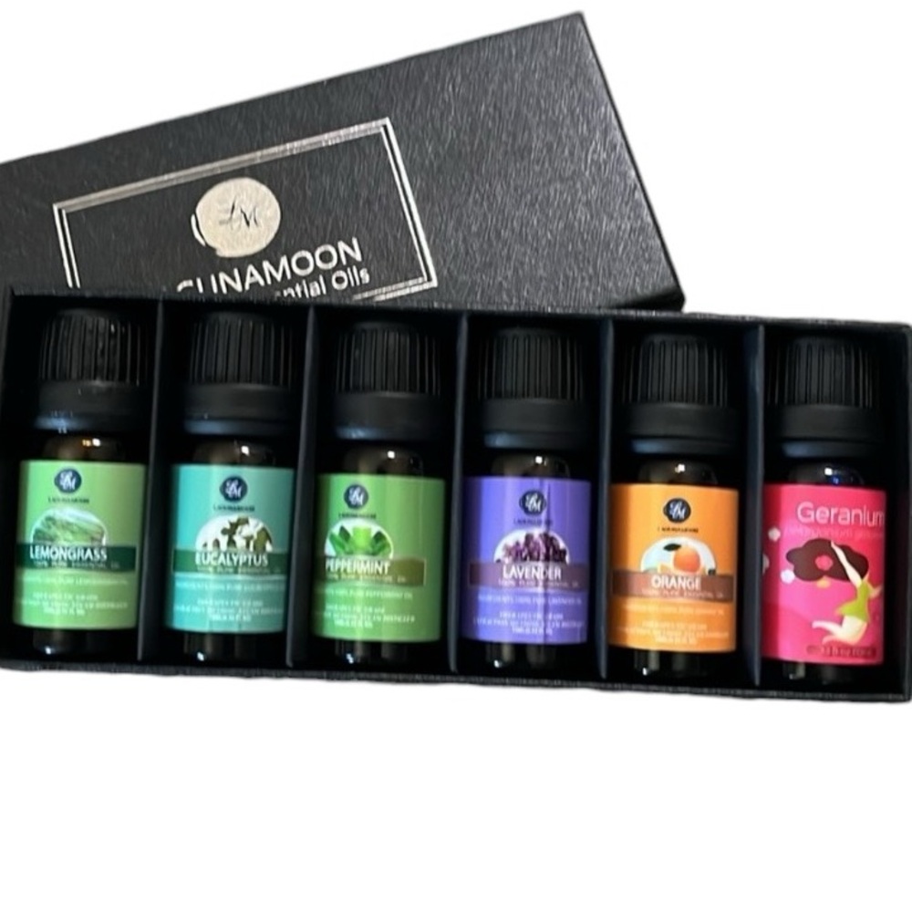 Premium essential oils set of six bottles 0.33 oz